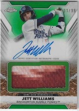 2025 Topps Pro Debut #PDJAR-JW Jett Williams Chrome Jumbo Auto Relic Green #/99