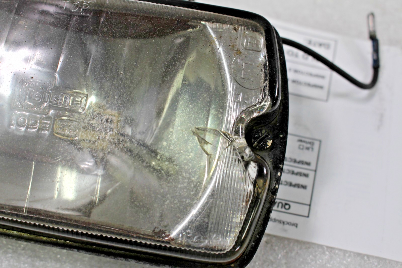 Ferrari 308, Front Lamp, Cracked Lens, Used, P/N 60273406