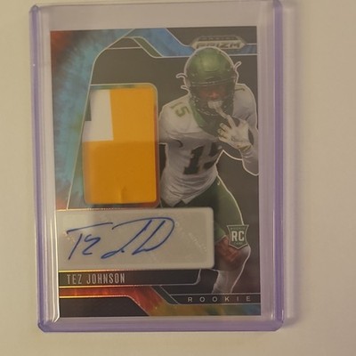 2025 Panini Prizm Draft Picks Rookie Patch Auto Tez Johnson Oregon Ducks /25