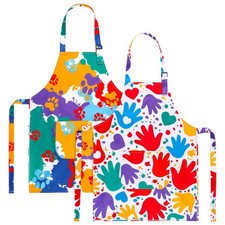 2 PCS Kids Apron Cute Cooking Waterproof Art Pockets Toddler Painting Artist