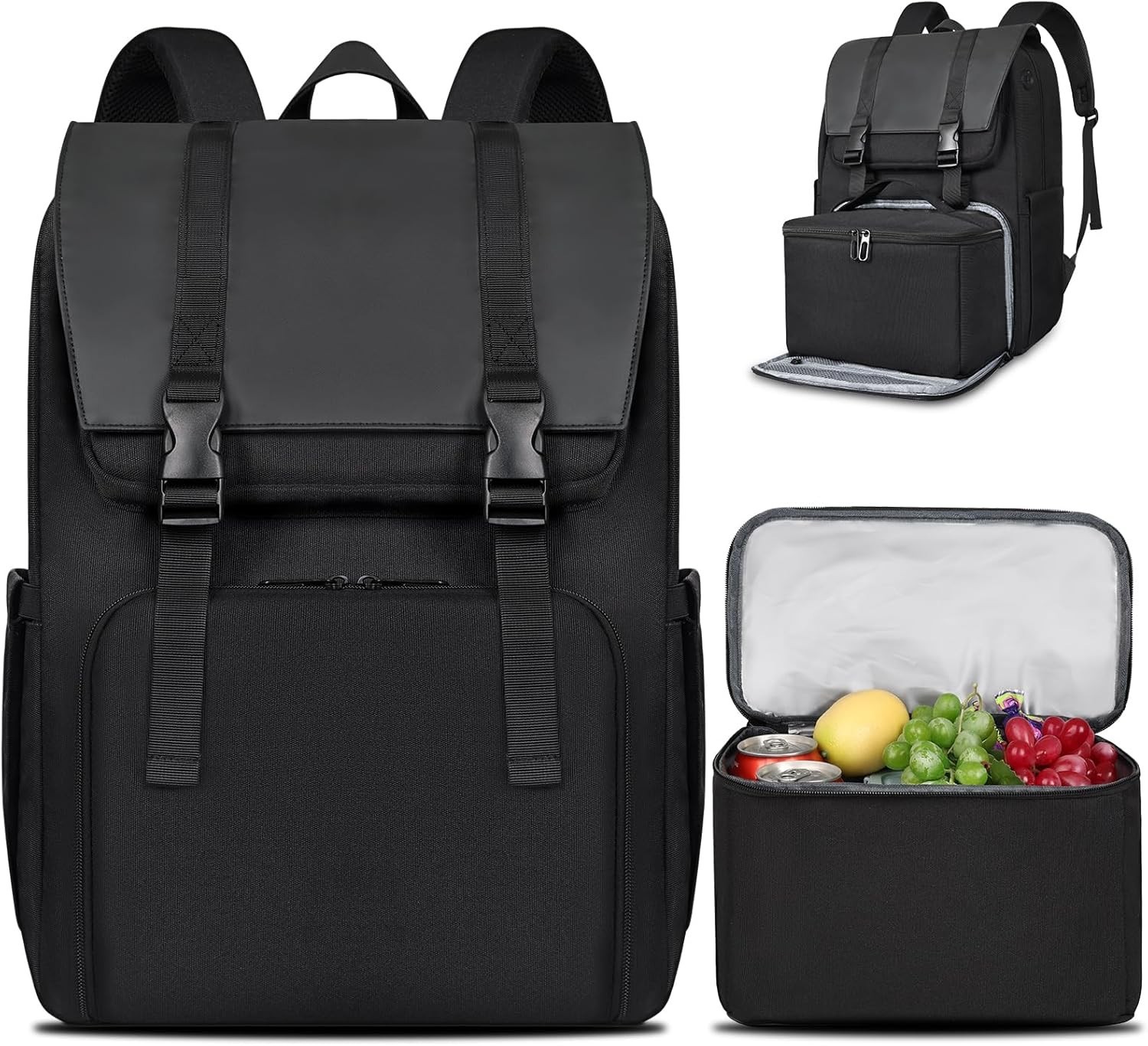 , Laptop Backpack 17.3 Inch W/insulated Cooler Lunch Box