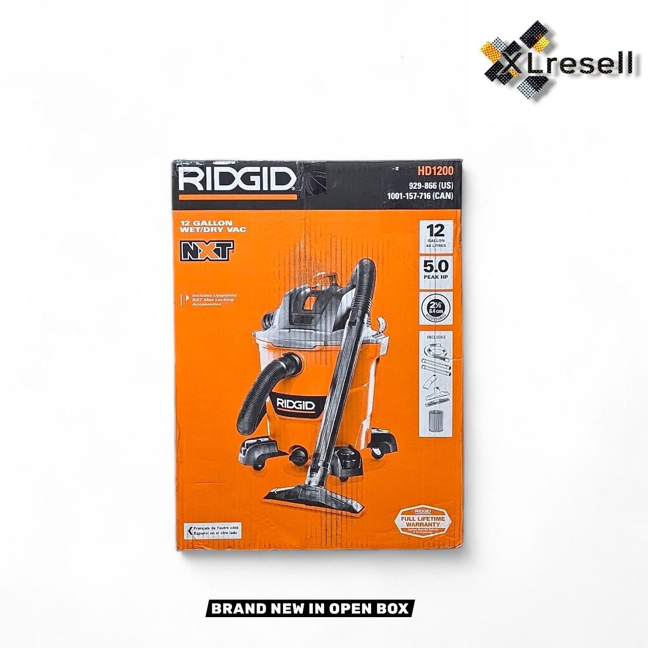 Ridgid 12 Gallon 5.0 Peak HP NXT Shop Vacuum Wet Dry Vac wit