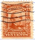 USA 1902 Daniel Webster 10 Cent Postage Stamp Pale Red Brown Used Sc 307 SA 497 — photo 7