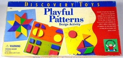 1996 Discovery Toys Playful Patterns - 128 Foam Shapes & Complete Set of Cards