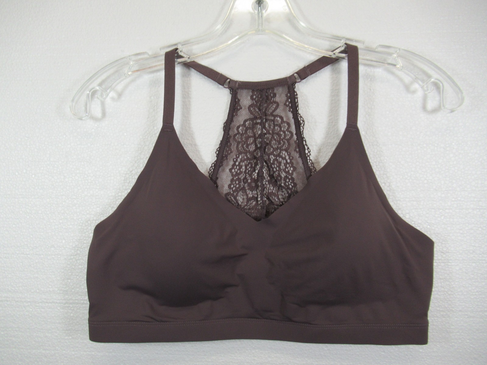 Maurices Bralette Bra L Purple Wireless Pullover Removable Pads Racerback-image