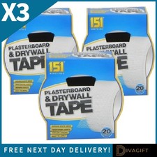 3 x PLASTERBOARD DRYWALL SCRIM TAPE ROLLS PLASTERING DIY JOINT TAPE 50MM X 20M