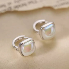 925 Sterling Silver Elegant Pearl Hoop Earrings Jewellery Women Girls Gift UK