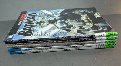 LOT OF 5 DC Comics Batman Paperback Long Shadow Streets of Gotham The Wedding