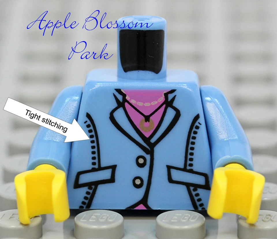 NUEVO Lego Mujer Minifigura Mediano TRAJE AZUL TORSO Camisa Rosa City Girl Chaqueta 10182 Foto 2 de 3