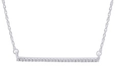 Natural Diamond Accents Bar Necklace 10K Gold