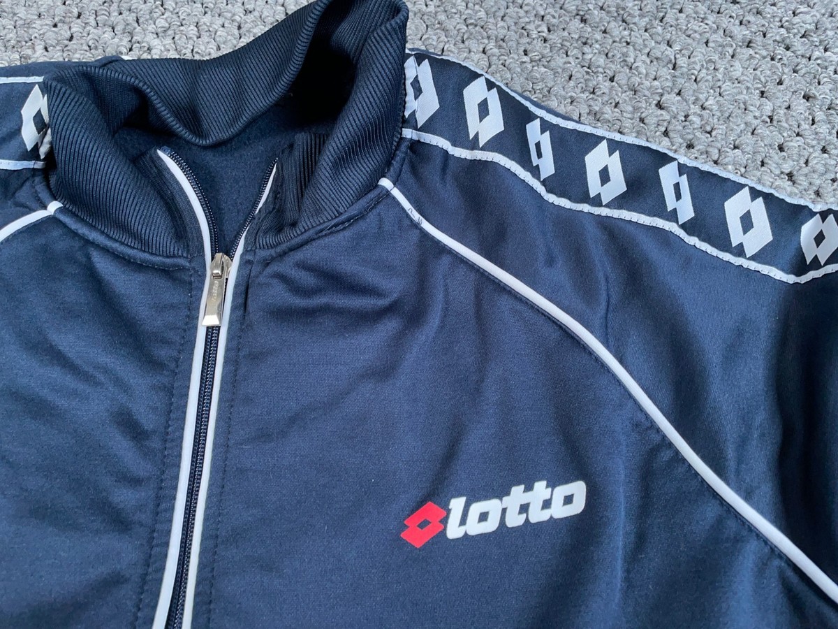 Lotto Zip Up Track Jacke Adult 2XL Dark Blue Taped Logo Lotto Zip Up Track Jacke Adult 2XL Dark Blue Taped Logo