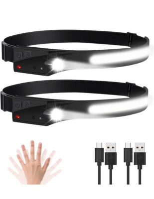 Pack Of 2 All Perspectives Induction Headlamp USB Rechargeable & Motion Sensor