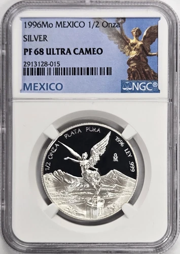 1996 Mexico Libertad Proof 1/2 oz. Silver Coin - NGC PF68 Ultra Cameo