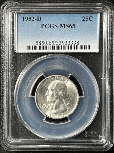 1952-D  25C Washington Quarter Dollar PCGS MS65  33933338