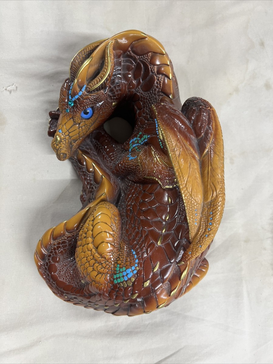 Windstone Editions Female Dragon Brown Gold & Turquoise 1985 Pena