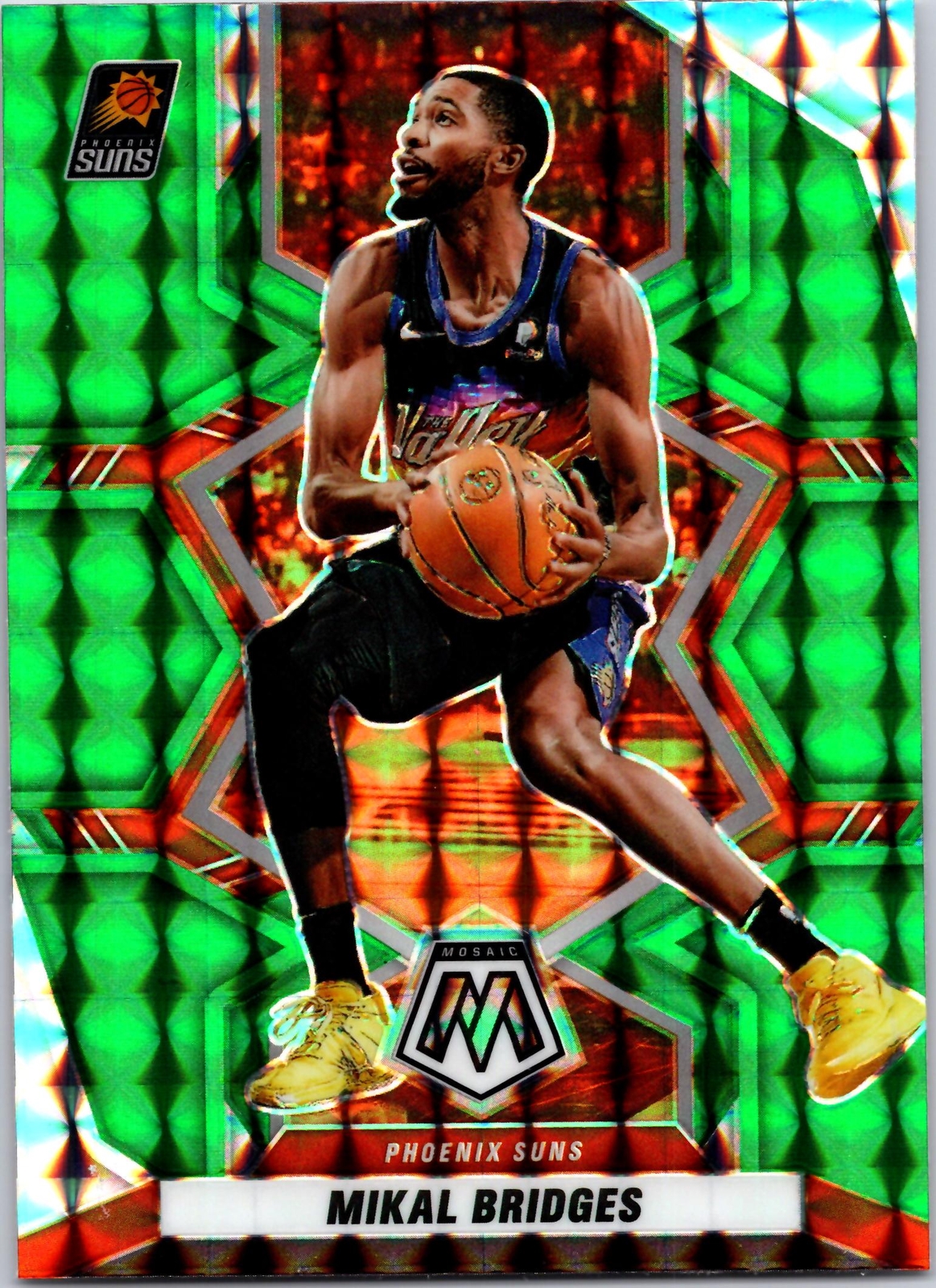 2021-22 Panini Mosaic #170 Mikal Bridges Green