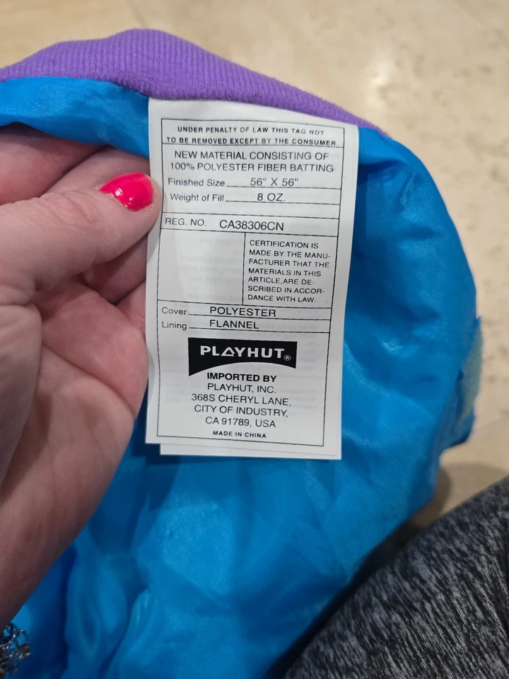 Saco de dormir Playhut Care Bears 56x56 franela cremallera dibujos animados Y2K 2003 raro de colección Foto 3 de 4