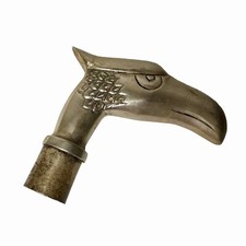 Crown Sheffield Brass Eagle Cane Head Handle Wooden Walking cane Stick Vintage