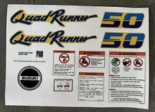 Suzuki 1990 LT50 Quad Runner Full Decal Set / Sticker Kit (YELLOW MODEL)