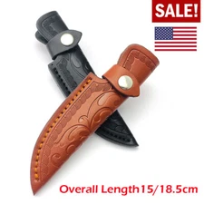 6/7" Leather Sheath Fixed Blade Straight Knife Leather Sheath Scabbard Pouch