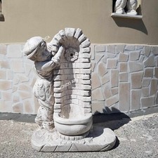 FONTANA CON BIMBO FONTANELLA DA GIARDINO PER ESTERNO IN CEMENTO MARMO PIETRA H91