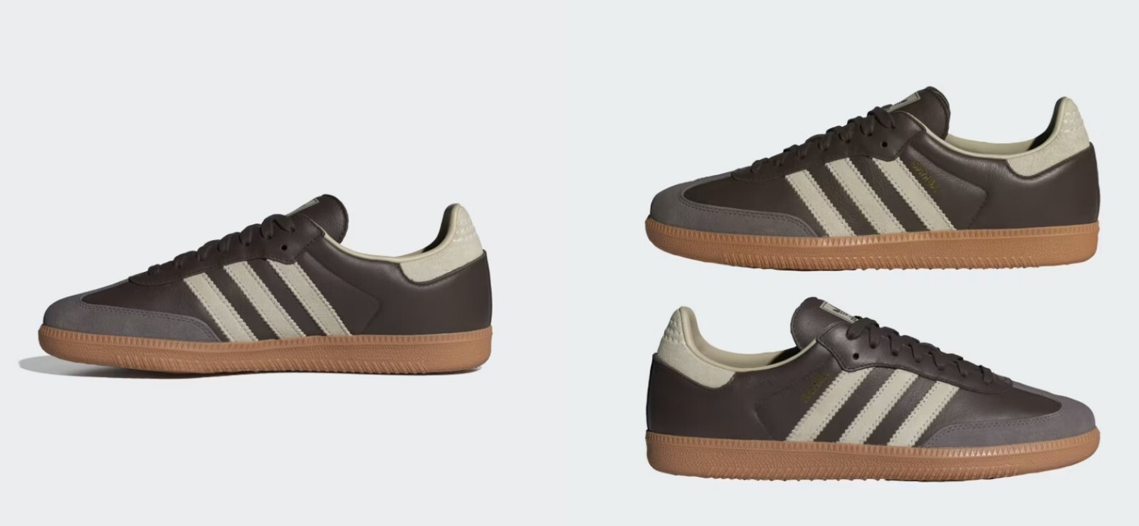 adidas Originals SAMBA OG MEN'S SHOES ID1481 Dark Brown Putty Grey image 9