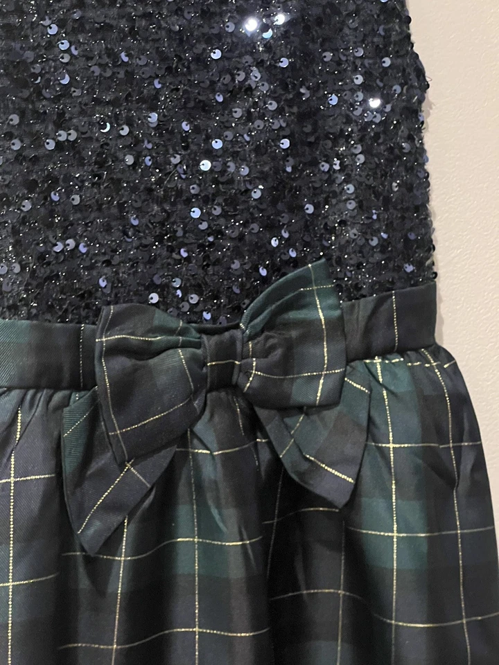 Vestido de Navidad sin mangas a cuadros The Children's Place para niñas talla 6x-7 Foto 2 de 4