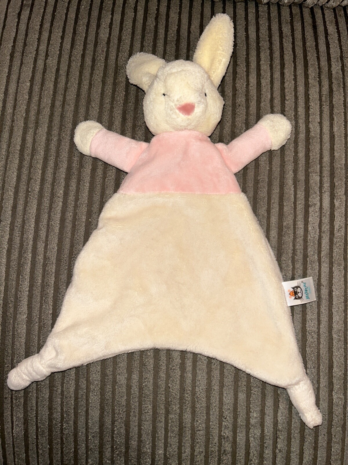 Jellycat Cream & Pink Bunny Soother Comforter Soft Toy Pink Rabbit J5150