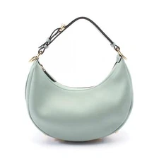 FENDI Shoulder Handbag 8BR798 leather Green Used Women GHW