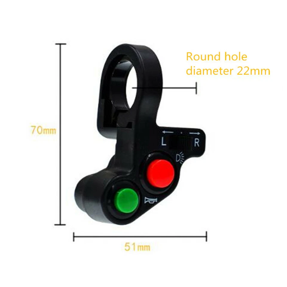 Alumínio 7/8"22MM interruptor de motocicleta guidão guidão guidão interruptor controle - Imagem 2 de 4