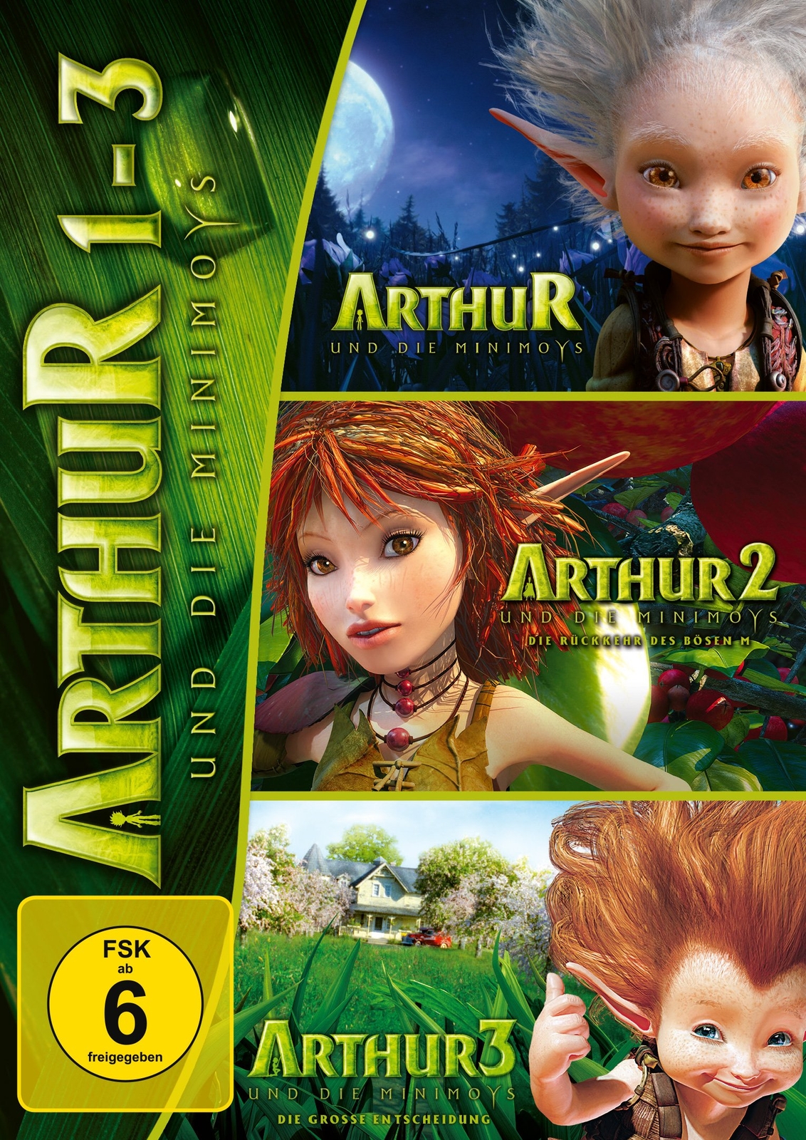 Arthur und die Minimoys 1-3 [3 DVDs] (DVD) Mia Farrow Freddie Highmore