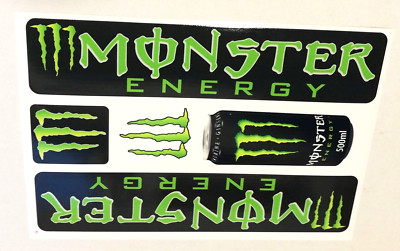 Satz Aufkleber f. Simson Moped Mokick Roller MONSTER ENERGY SCHWARZ GRÜN