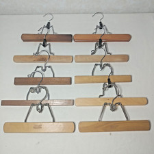 Wood Clamp Hangers Pants Skirt Trousers Lot of 10