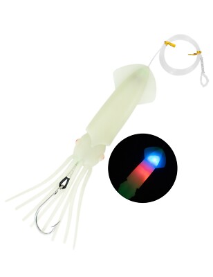 BLUEWING Upgraded Lighted Glow Squid Lure 9in/12in Trolling Lure US Seller