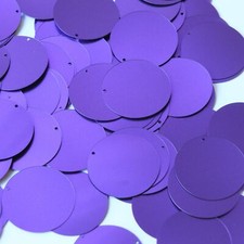 Round Sequin 20mm Top Hole Violet Purple Matte Satin Shimmer Made in USA