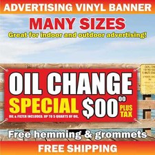OIL CHANGE Advertising Banner Vinyl Mesh Sign service repair car auto diagnostic