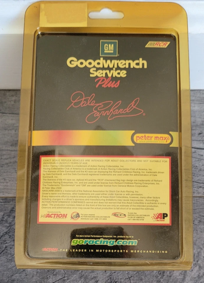 DALE EARNHARDT SR YR 2000 TOTAL CONCEPT PAINT SCHEME REMOVABLE BODY 1/64 SCALE - Image 2 of 2