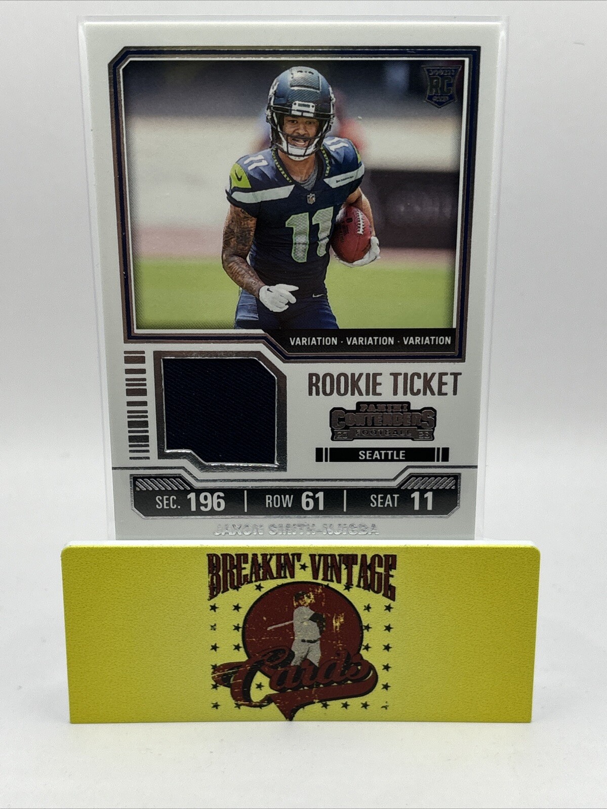 2023 Panini Contenders Jaxon Smith Njigba Photo Variation Rookie Ticket Relic