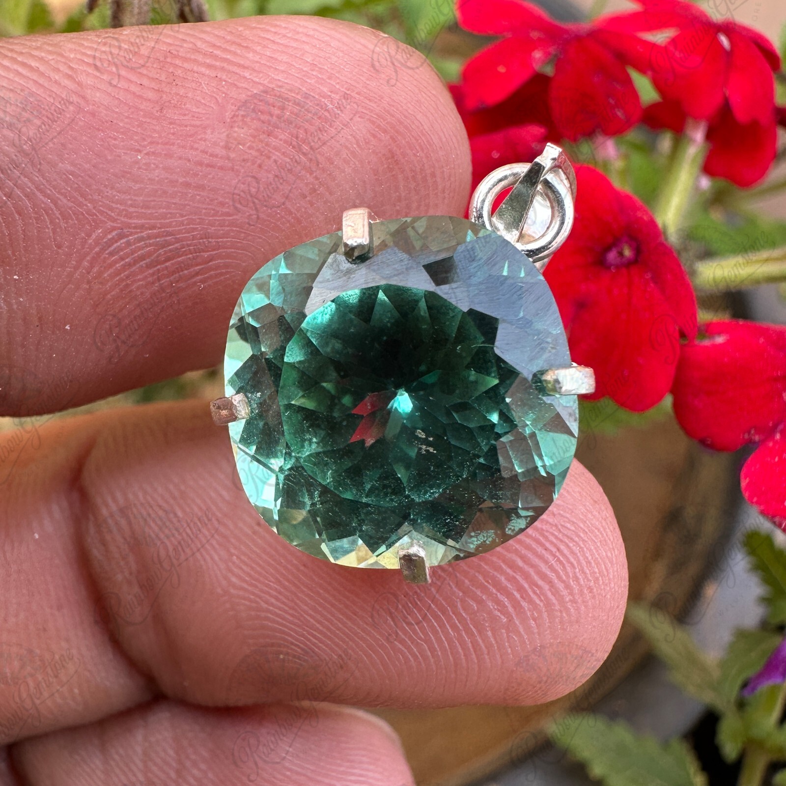 Certified Natural Bi Parti Sapphire 19.65 Ct Loose Gemstone 925 Silver Pendant