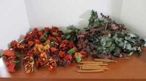 LARGE Lot of  DRIED ROSE BUDS & EUCALYPTUS for Home Decor / Crafts / Wreaths