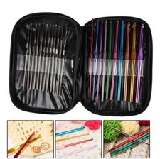 22pcs Color Aluminum Crochet Hooks Needles Knit Weave Craft woolen Yarn Home