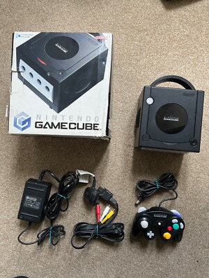 Nintendo Gamecube Schwarz Konsole Bundle Boxed PAL ALLE OFFIZIELL SEHR SCHÖNER ZUSTAND