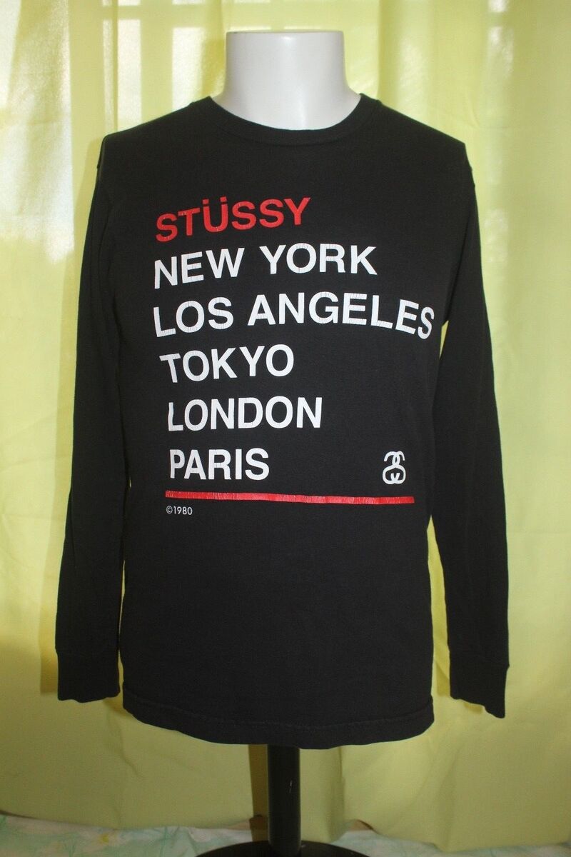 Stussy New York Los Angeles Tokyo London Paris Black Long Stussy New York Los Angeles Tokyo London Paris Black Long