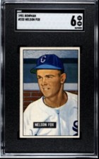 1951 Bowman NELSON FOX RC #232 SGC 6 “EX-NM” Chicago White Sox HOF BEAUTY