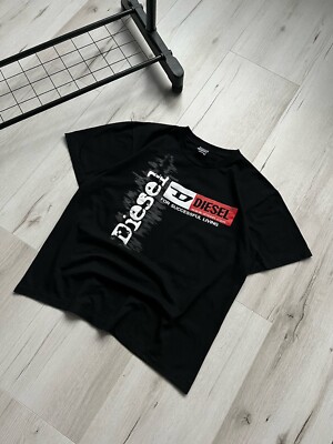 Vintage 90s Diesel Big Logo Black Oversized T Shirt Japanese Vintage 90s Diesel Big Logo Black Oversized T Shirt Japanese