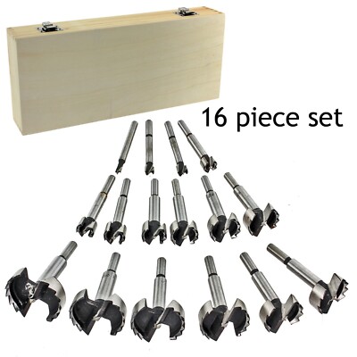 FORSTNER Bohrer Set 6 - 54 mm Lochbohren Präzisions Lochschneider Holz x16 Stück