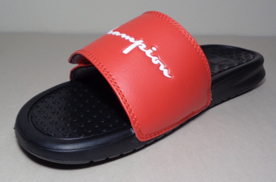 Champion Size 8 M LOGO SLIDE Red Black Sandals Women display picture 2