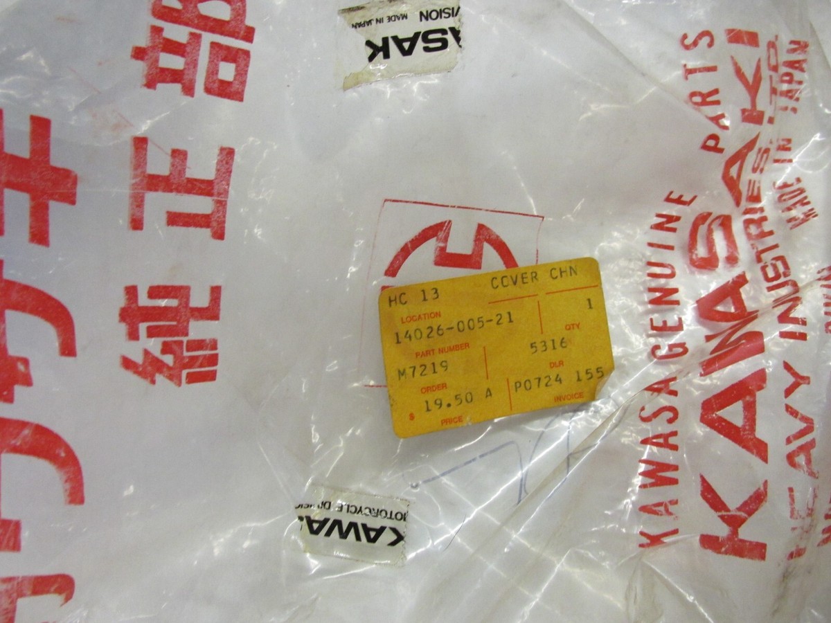 NEW NOS OEM Kawasaki Black Chain Case Cover F9 350 1972-75