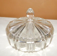 Vintage Anchor Hocking Clear Glass Covered Candy Dish
