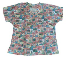 Only Necessities V-Neck Medical Scrubs Women's Top Size 1X Pockets Measurements